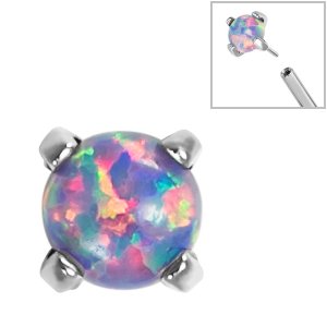 Threadless Titanium Claw Set Opal Attachment