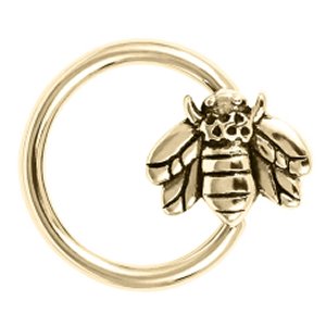1.0mm Gauge PVD Gold on Steel BCR with Bee