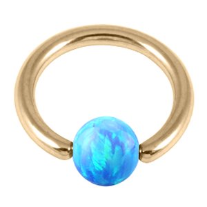1.6mm Gauge PVD Gold on Steel BCR with Opal Ball