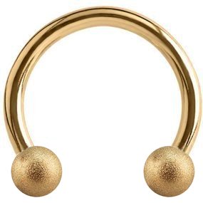 1.2mm Gauge PVD Gold on Steel Circular Barbell with Shimmer Balls