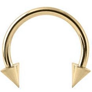 1.2mm Gauge PVD Gold on Titanium Coned Circular Barbell
