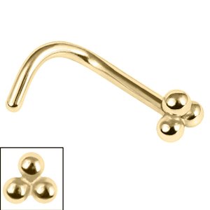PVD Gold on Steel Trinity Ball Nose Stud