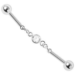 Chain Link Industrial Scaffold Barbell - Round Jewel