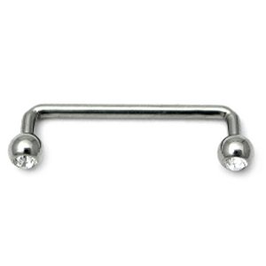 1.2mm Gauge Jewelled Titanium Surface Barbell