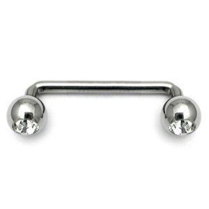 1.6mm Gauge Jewelled Titanium Surface Barbell