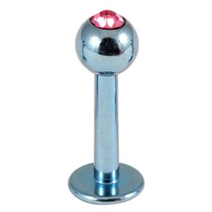 1.6mm Gauge Titanium Jewelled Labret