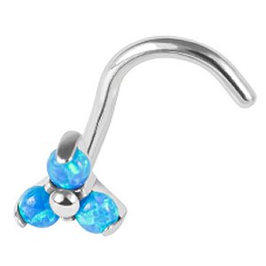 Titanium Trinity Opal Nose Stud