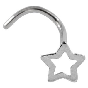 Steel Outline Star Nose Stud