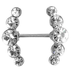 Round Jewelled Sides Nipple Barbell
