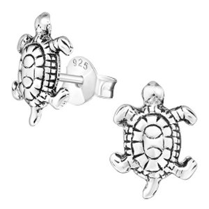 925 Sterling Silver Turtle Ear Studs