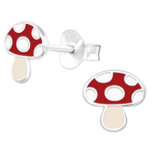 925 Sterling Silver Mushroom Ear Studs