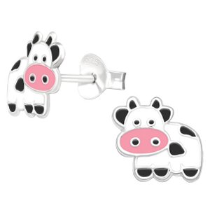 925 Sterling Silver Cow Ear Studs