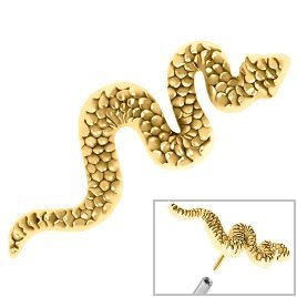 Threadless Gold-Plated Snake Attachment