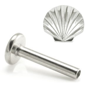 1.2mm Gauge Titanium Labret with Titanium Shell - Internally-Threaded