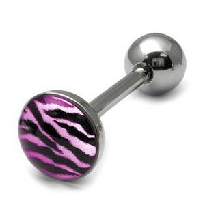 Steel Logo Tongue Bar - Purple Tiger Print