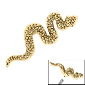 1.2mm Gauge Gold-Plated Steel Snake Attachment - Internally-Threaded