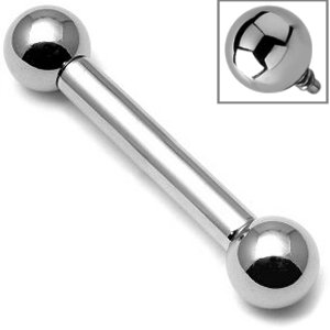 2mm Gauge Steel Barbell - Internally Threaded