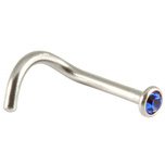 0.8mm Gauge Steel Jewelled Nose Stud