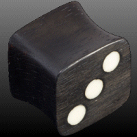 Square Black Wood Dice Plug