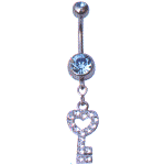 Jewelled Key Belly Bar