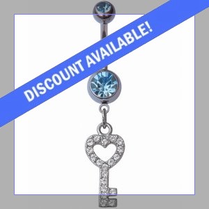 Jewelled Key Belly Bar