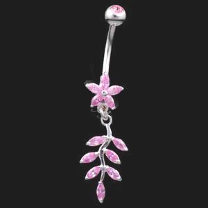 Sterling Silver Starflower with Trailing Petals Belly Bar