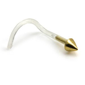 Bioplast & 18ct Gold Nose Stud - Cone