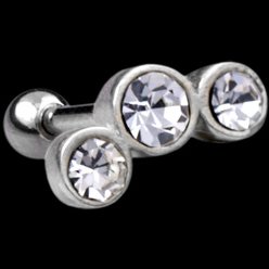 Silver Jewelled Ear Bar