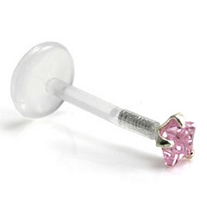 Bioplast Push-on Labret with Claw Set Star