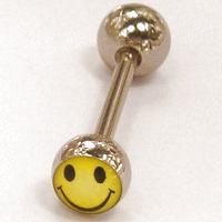 Steel Picture Barbell - Smiley Face