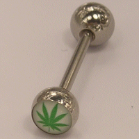 Steel Picture Barbell - Hemp Leaf