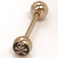 Steel Picture Barbell - Skull 'n' Crossbones