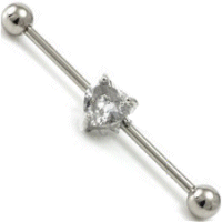 Industrial Scaffold Barbell - Heart Jewel