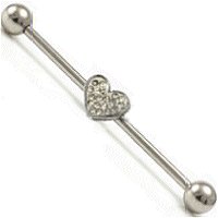 Industrial Scaffold Barbell - Multi Gem Heart