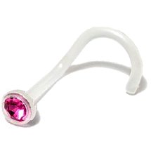 Clear Bioflex Jewelled Nose Stud