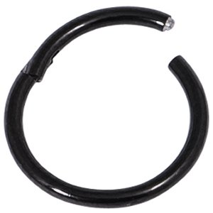 1.2mm Gauge Hinged PVD Black Smooth Segment Ring
