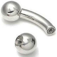 3.2mm Gauge Titanium Banana - Internally-Threaded