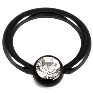 1.0mm Gauge PVD Black on Steel Jewelled BCR