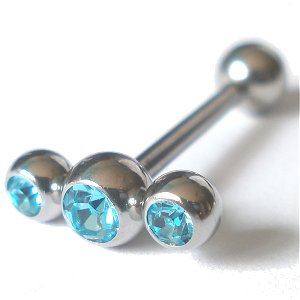 1.6mm Gauge Steel Triple Gem Barbell