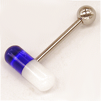 Titanium Single Capsule Tongue Bar