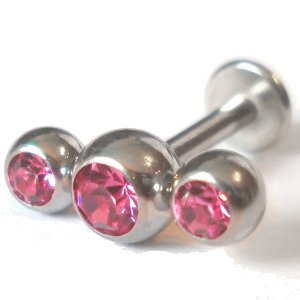 1.2mm Gauge Steel Triple Gem Labret