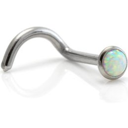 Steel Bezel-Set Opal Nose Stud