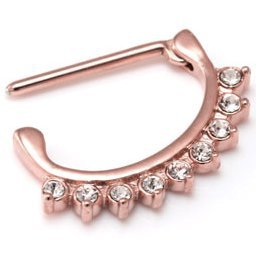 Jewelled PVD Rose Gold Nipple Clicker