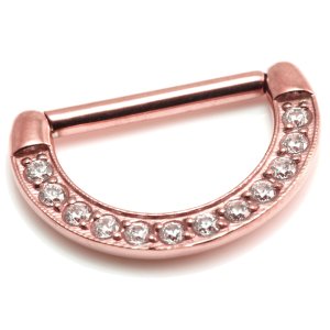 Jewelled PVD Rose Gold Nipple Clicker