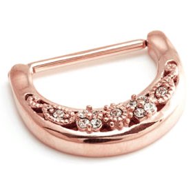 Jewelled PVD Rose Gold Nipple Clicker