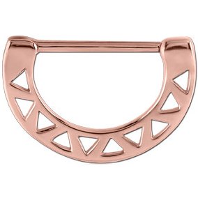 Zig Zag PVD Rose Gold Nipple Clicker