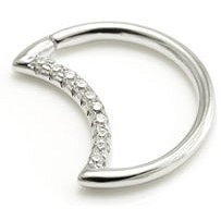 Sterling Silver Jewelled Moon Ring