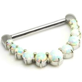Steel White Opal Nipple Clicker