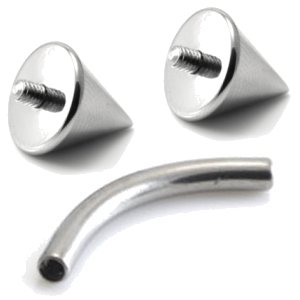 1.2mm Gauge Titanium Coned Banana - Internally-Threaded