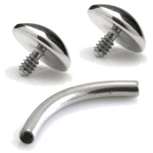 1.2mm Gauge Titanium Dome Banana - Internally-Threaded